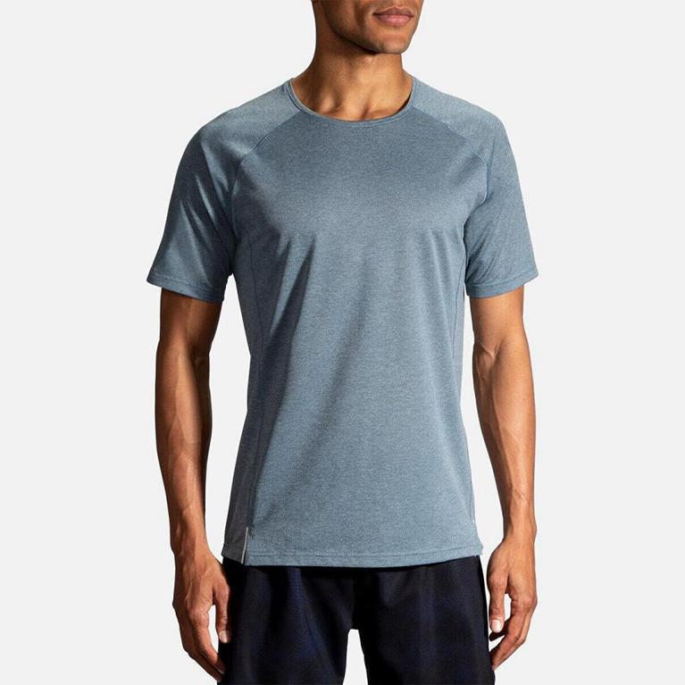 Brooks GHOST Short Sleeve Running Shirt Mens Outlet - Blue (JXK895043)